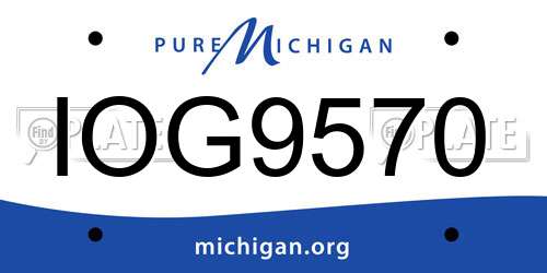 IOG9570 Michigan License Plate