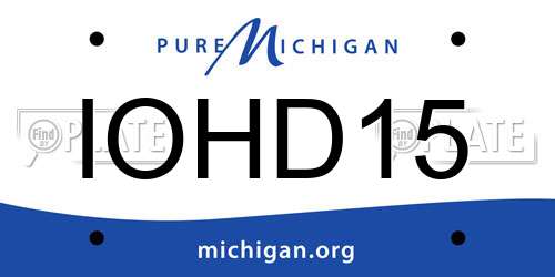 IOHD15 Michigan License Plate