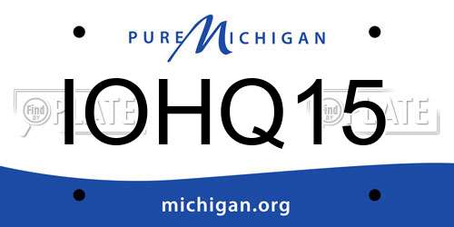 IOHQ15 Michigan License Plate