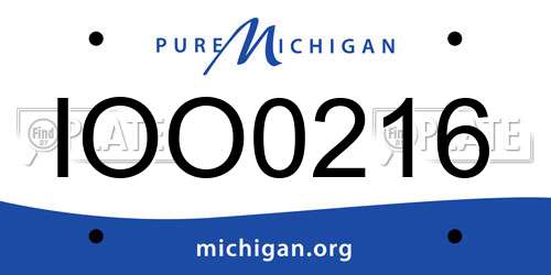 IOO0216 Michigan License Plate