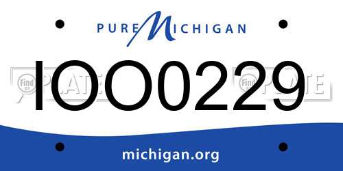 IOO0229 Michigan License Plate