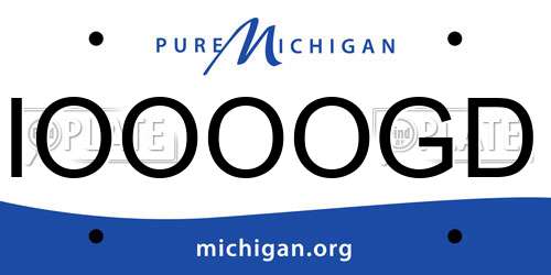 IOOOOGD Michigan License Plate