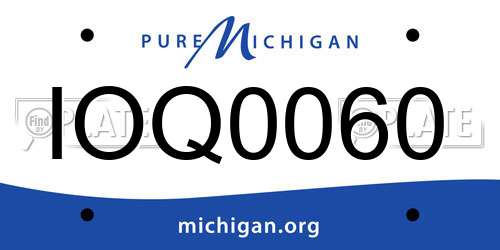 IOQ0060 Michigan License Plate