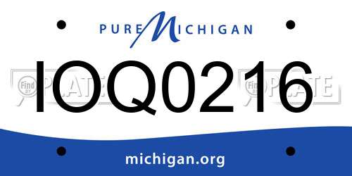 IOQ0216 Michigan License Plate