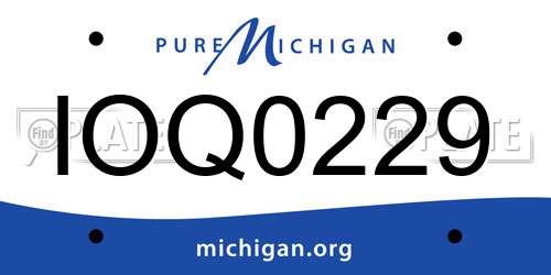IOQ0229 Michigan License Plate