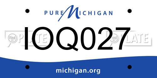 IOQ027 Michigan License Plate