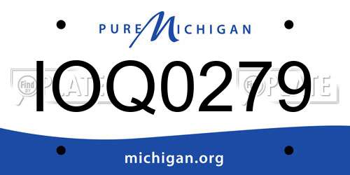IOQ0279 Michigan License Plate