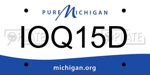 IOQ15D Michigan License Plate