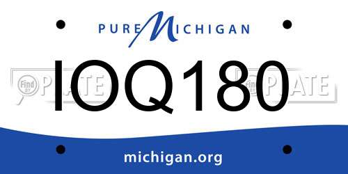 IOQ180 Michigan License Plate