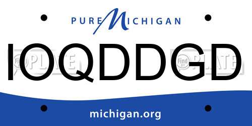 IOQDDGD Michigan License Plate