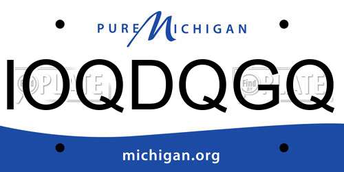 IOQDQGQ Michigan License Plate