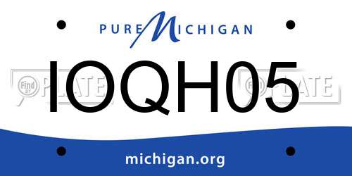 IOQH05 Michigan License Plate