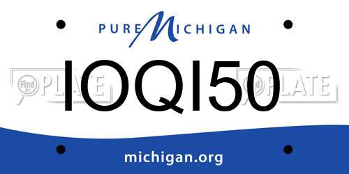 IOQI50 Michigan License Plate
