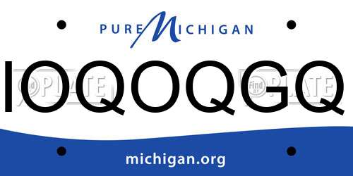 IOQOQGQ Michigan License Plate