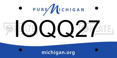 IOQQ27 Michigan License Plate