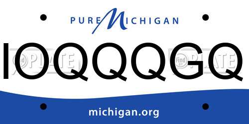 IOQQQGQ Michigan License Plate