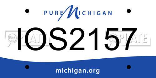 IOS2157 Michigan License Plate