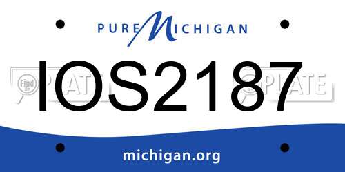 IOS2187 Michigan License Plate