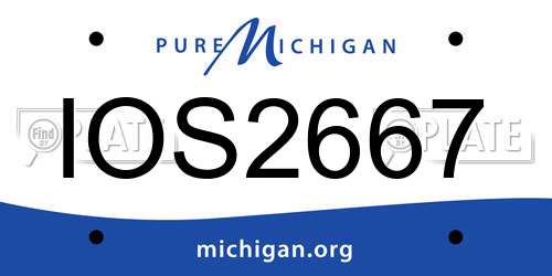 IOS2667 Michigan License Plate