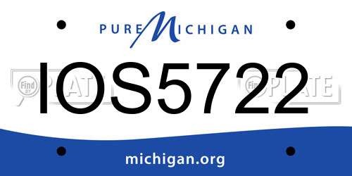 IOS5722 Michigan License Plate