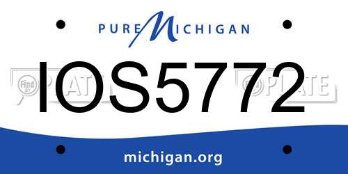 IOS5772 Michigan License Plate
