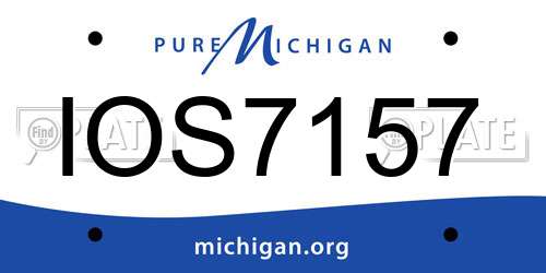 IOS7157 Michigan License Plate