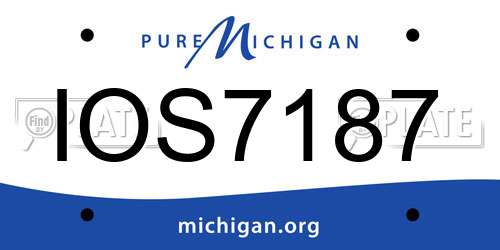 IOS7187 Michigan License Plate