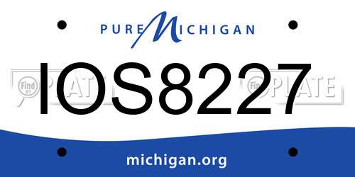 IOS8227 Michigan License Plate