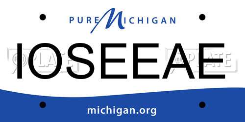 IOSEEAE Michigan License Plate