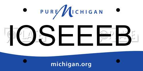 IOSEEEB Michigan License Plate