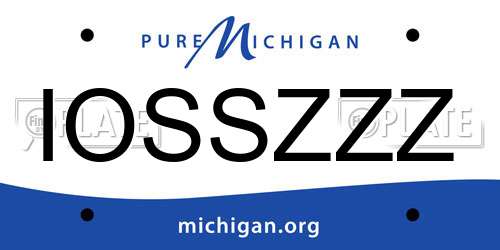 IOSSZZZ Michigan License Plate
