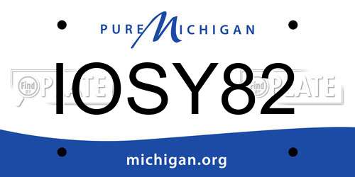 IOSY82 Michigan License Plate