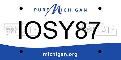 IOSY87 Michigan License Plate