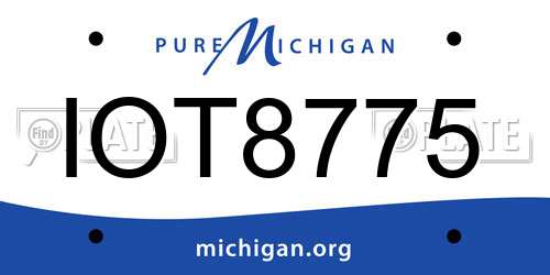 IOT8775 Michigan License Plate