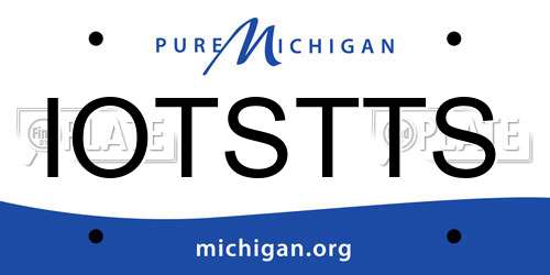 IOTSTTS Michigan License Plate