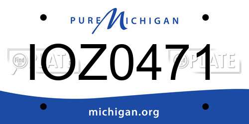IOZ0471 Michigan License Plate