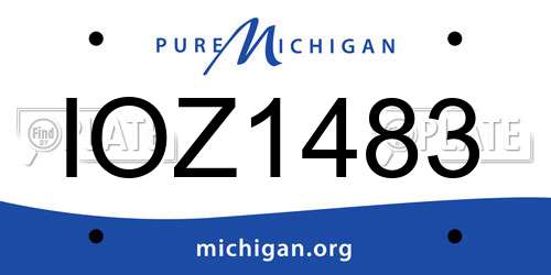 IOZ1483 Michigan License Plate