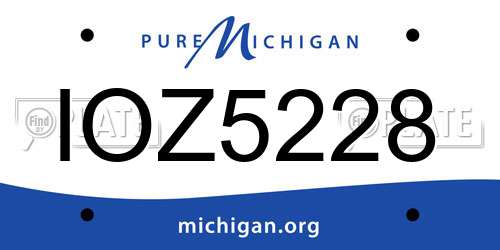 IOZ5228 Michigan License Plate