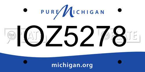 IOZ5278 Michigan License Plate