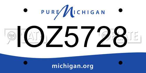 IOZ5728 Michigan License Plate