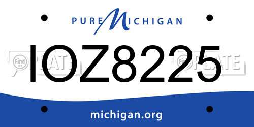 IOZ8225 Michigan License Plate