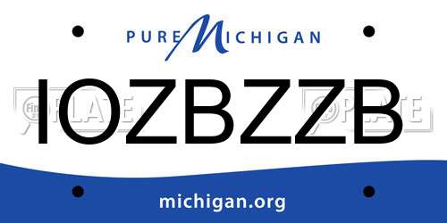 IOZBZZB Michigan License Plate