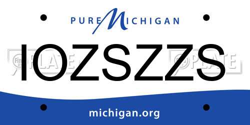 IOZSZZS Michigan License Plate
