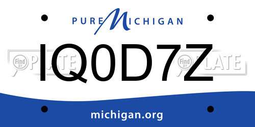 IQ0D7Z Michigan License Plate