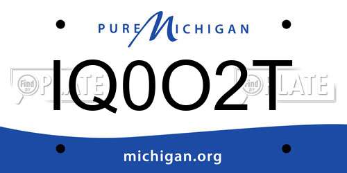 IQ0O2T Michigan License Plate