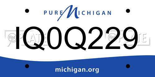 IQ0Q229 Michigan License Plate