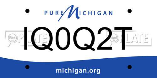 IQ0Q2T Michigan License Plate