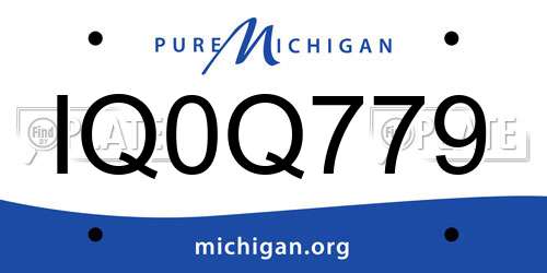 IQ0Q779 Michigan License Plate
