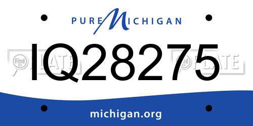 IQ28275 Michigan License Plate