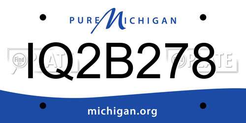 IQ2B278 Michigan License Plate